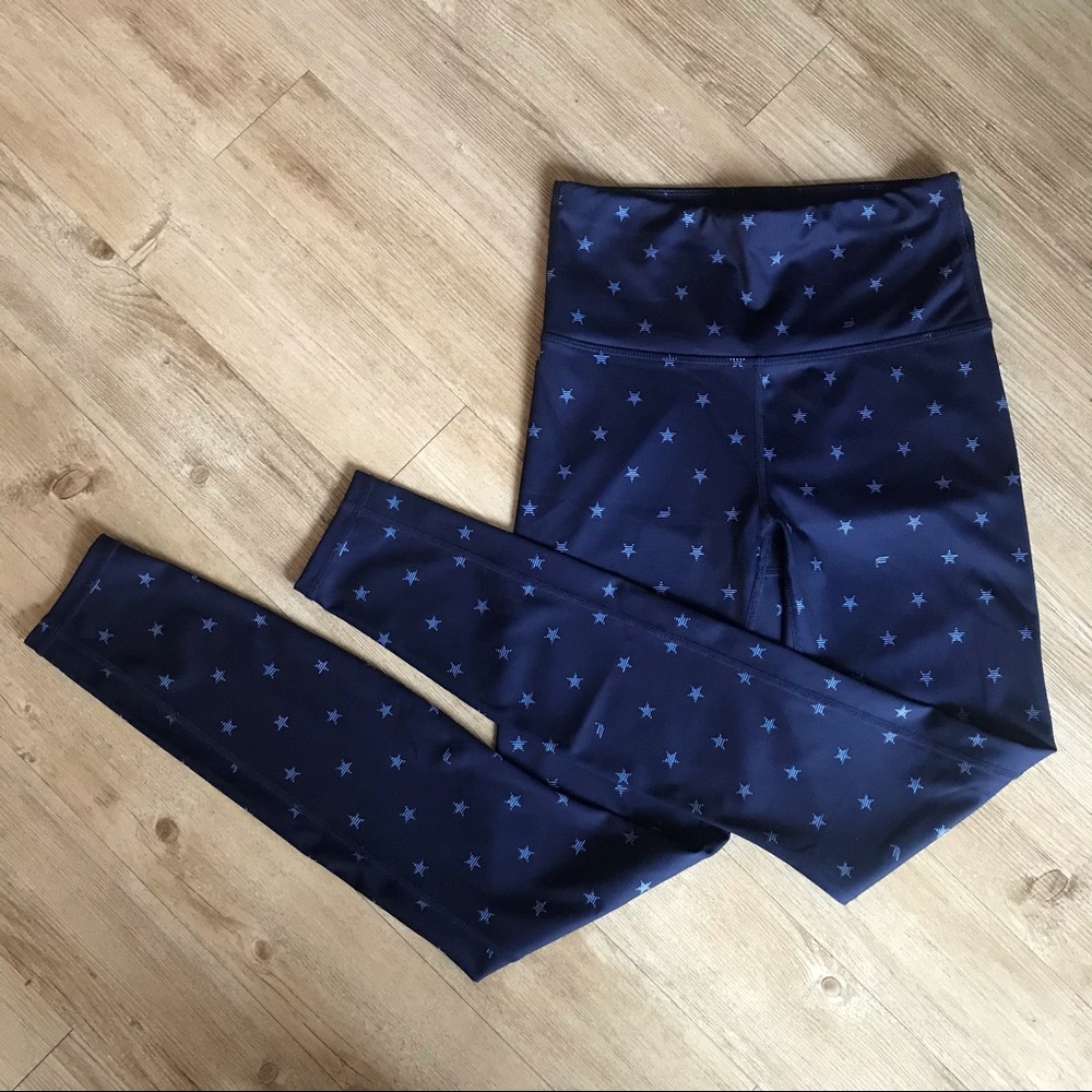 Fabletics Ultra Cool Leggings Pants, Women’s Size XS, Blue with Star Pattern